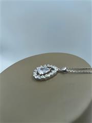 GOLD COAST Synthetic Quartz Stone Necklace 925 Silver 4.8g